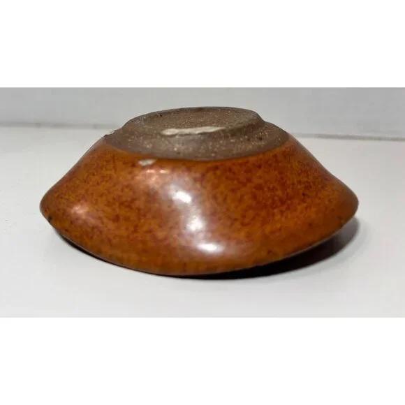 Art Pottery Crackle Glass Trinket Dish Geode Ring Dish Heart Shape - Picture 5 of 5